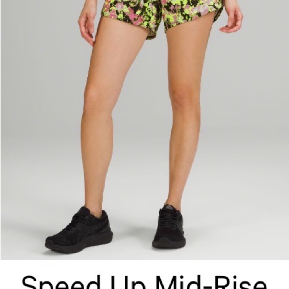 lululemon athletica Floral Athletic Shorts - Black, Green, Pink